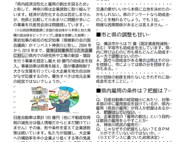産業労働常任委員会（下）ダントツに甘い企業誘致